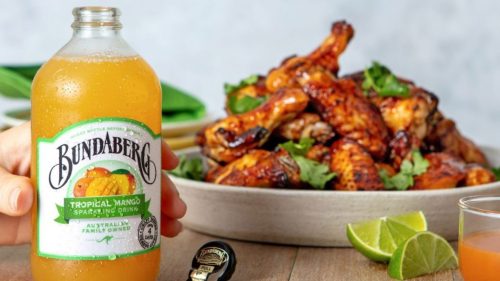 Air Fryer Chicken Wingettes with Mango Hot Sauce